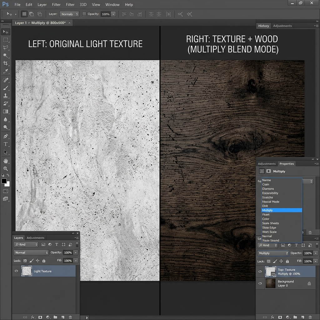 How Multiply Blend Mode Works - Texture overlay visualization